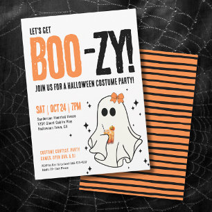 Lustige Cocktails und Kostümparty Halloween Einladung