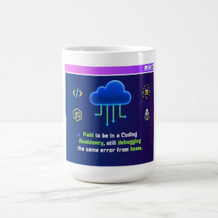 Lustige Coding-Residenz, Retro-Synthwave-Neon-Hack Kaffeetasse