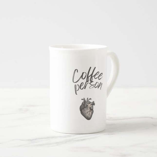 Lustige Coffee Person Typografie  Prozellantasse (Vorderseite Rechts)