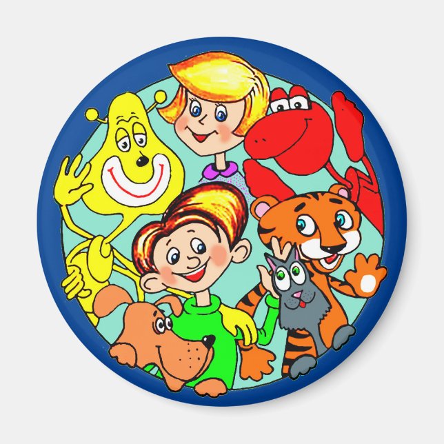 Lustige Comicfiguren Magnet (Vorne)