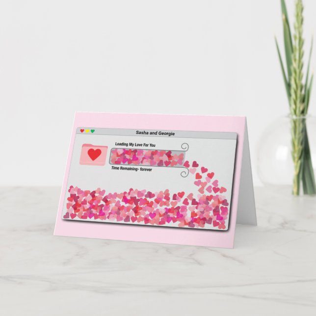 Lustige Computer-Fenster-Fortschrittsbalken-Liebe- Karte (Vorderseite)