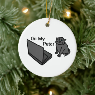 Lustige Computertomate-Meme Keramik Ornament