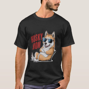 Lustige, cool aussehende Husky-Mutter mit Sonnenbr T-Shirt
