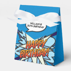 Lustige coole blaue moderne Comic-Heft-Geburtstag Geschenkschachtel