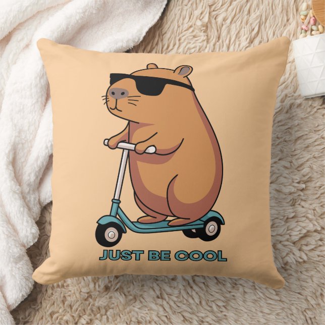 Lustige Coole Capybara Roller Vibes Kissen (Decke)