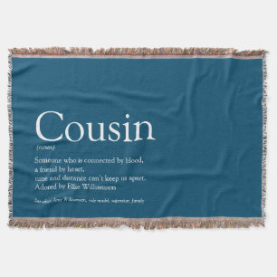 Lustige Coole Cousin Definition Modern Blau Decke