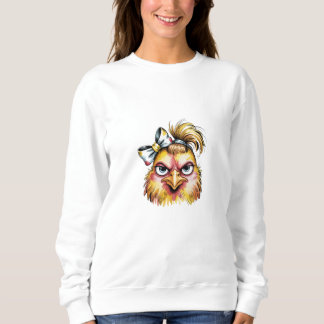 Lustige coole Hühner-Sonnenbrille-Blumen-Sweatshir Sweatshirt