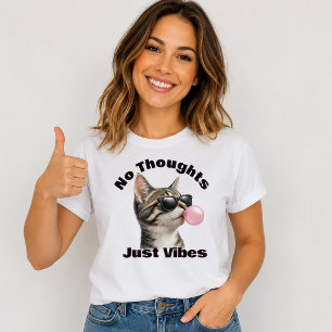 Lustige Coole Katze Nur Vibes T-Shirt