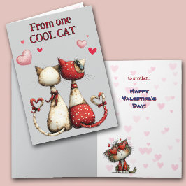 Lustige coole Katzen Valentinstag Karte
