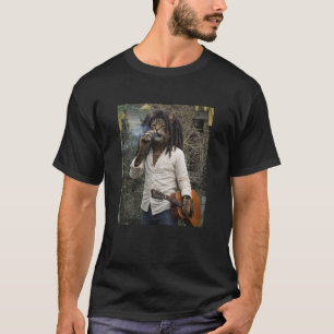 Lustige Coole Rasta-Katze Retro-Reggae-Meme T-Shirt