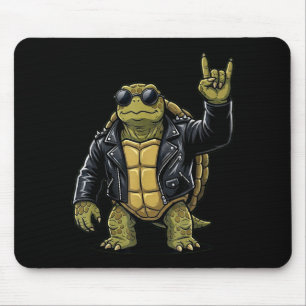 Lustige Coole Schildkröte Rock On Musik Geschenk M Mousepad