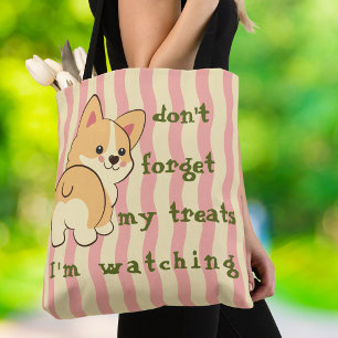 Lustige Corgi-Geschenke Rosa Streifen-Typografie