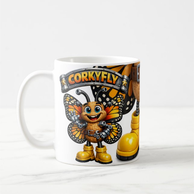 Lustige Corky Fliege Kaffeetasse (Links)
