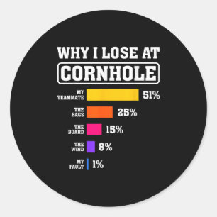 Lustige Cornhole-Spieler Warum ich bei Cornhole ve Runder Aufkleber