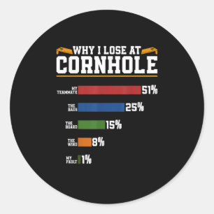 Lustige Cornhole-Spieler Warum ich bei Cornhole ve Runder Aufkleber