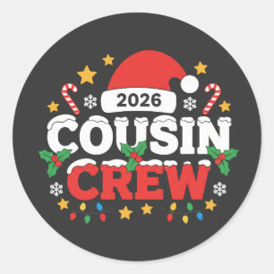 Lustige Cousin-Crew-Kids-Familientreffen 2026 Runder Aufkleber