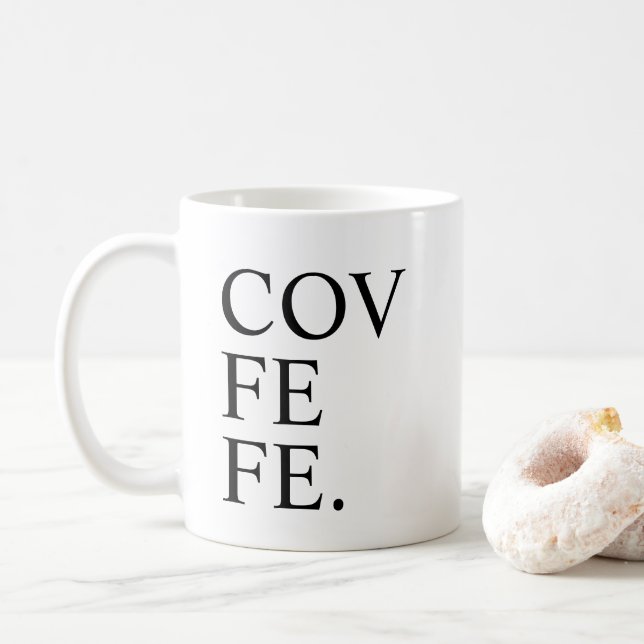 Lustige Covfefe Kaffee-Tassen-Tee-Schale Tasse (Mit Donut)