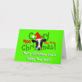 Lustige Cowy Weihnachtssankt-Kuh Feiertagskarte