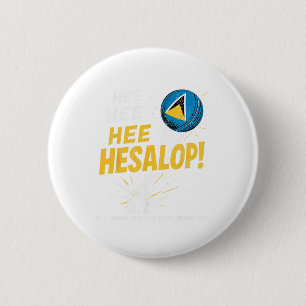 Lustige Cricket-Fans Hesalop Saint Lucian Flag Her Button