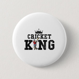 Lustige Cricket-König-Grafik für Spieler Button