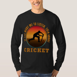 Lustige Cricket-Sprüche Vintage-Silhouette-Spieler T-Shirt