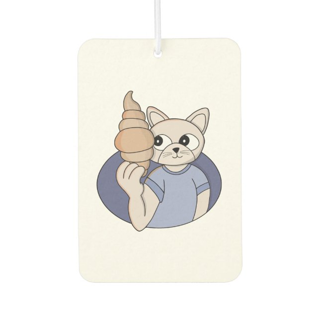 Lustige Croissant-Katze Autolufterfrischer (Vorderseite)