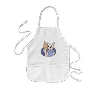 Lustige Croissant-Katze Kinderschürze