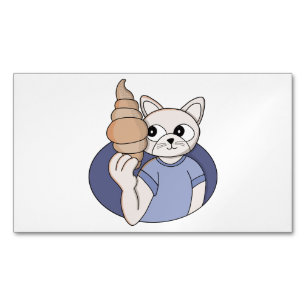 Lustige Croissant-Katze Magnetische Visitenkarte