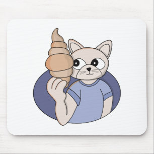 Lustige Croissant-Katze Mousepad
