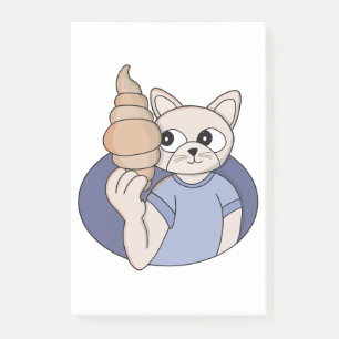 Lustige Croissant-Katze Post-it Klebezettel