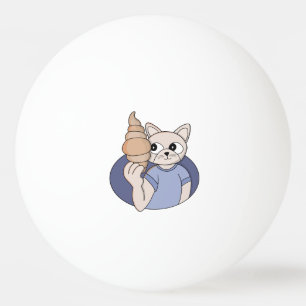 Lustige Croissant-Katze Tischtennisball