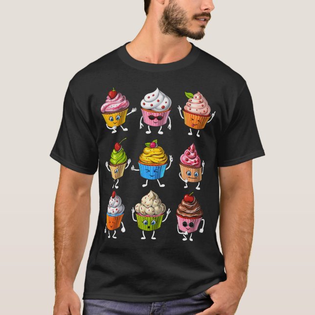 Lustige Cupcakes T-Shirt (Vorderseite)