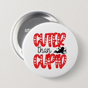 Lustige Cupid Valentinstag Wortkunst Button