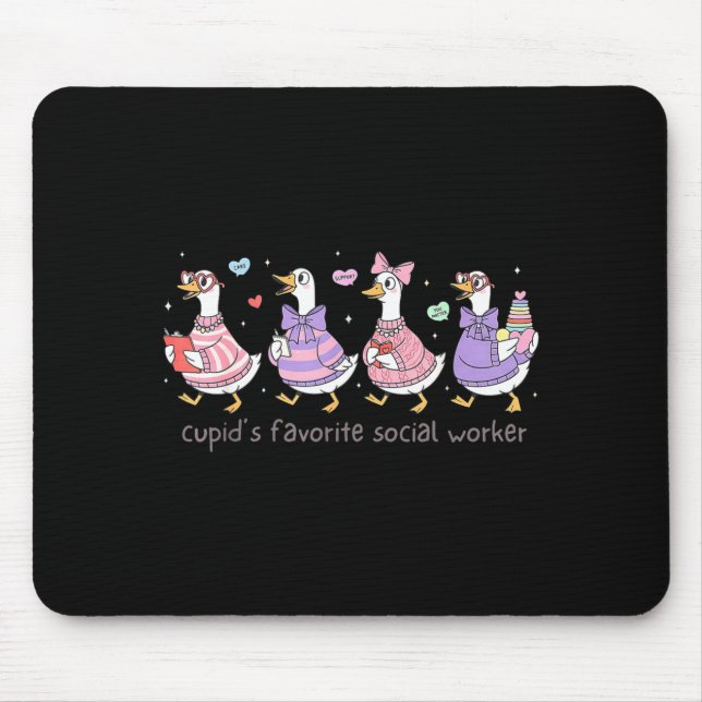 Lustige Cupids Lieblings-Sozialarbeiter-Gans Mousepad (Vorne)