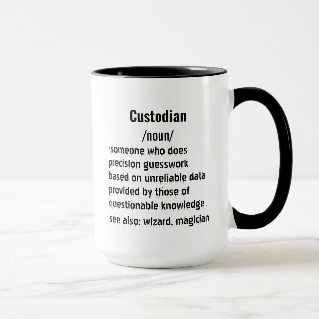 lustige Custodian Definition Geschenke für Männer  Tasse (Rechts)