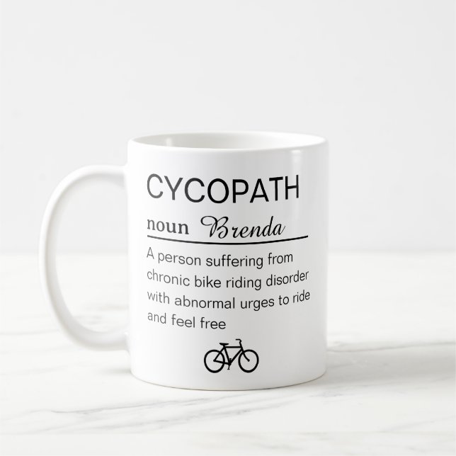 Lustige Cycopath-Definition Kaffeetasse (Links)