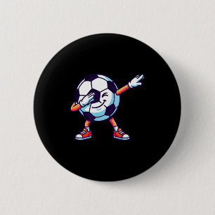 Lustige Dabbing Fußball Cartoon Sport Geschenk Kin Button
