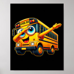 Lustige Dabbing Gelbe Schulbus Grafik Geschenke Ki Poster