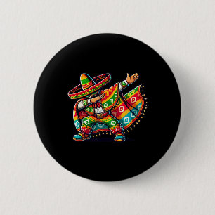 Lustige Dabbing-Jungs mexikanischer Poncho Cinco D Button