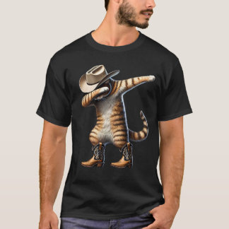 Lustige Dabbing-Katze Cowgirl Western Country Kitt T-Shirt