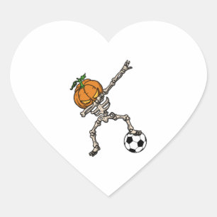 Lustige Dabbing-Kürbiskopf-Fußball-Geschenkidee Herz-Aufkleber