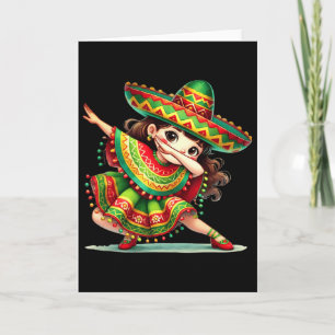 Lustige Dabbing-mexikanische Mädchen Cinco De Mayo Karte