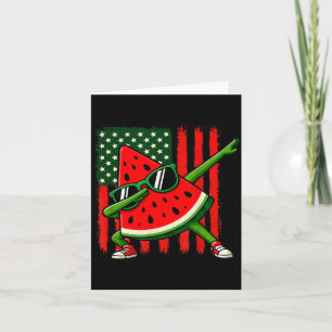 Lustige Dabbing Wassermelone USA-Flagge 4. Juli So Karte