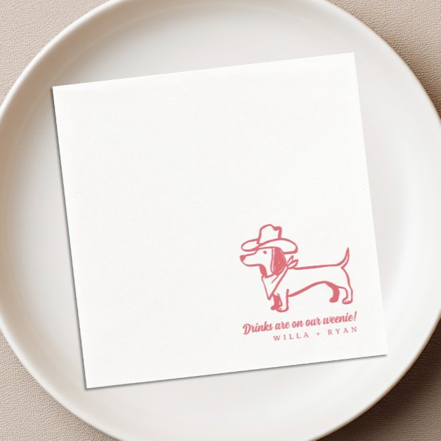 Lustige Dachshund-Hochzeit Serviette (Von Creator hochgeladen)