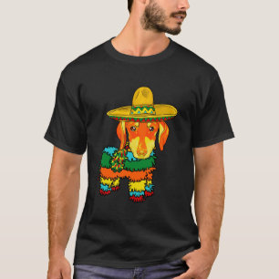 Lustige Dachshund-Hunde-Piñata mit Sombrero-Hut Ci T-Shirt