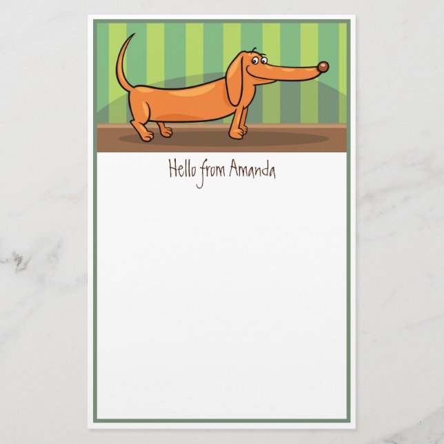 Lustige Dachshund Schreibwaren Briefpapier (Vorderseite)