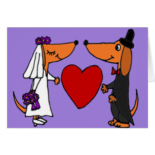 Lustige Dackel-Welpen-Hunde Braut und