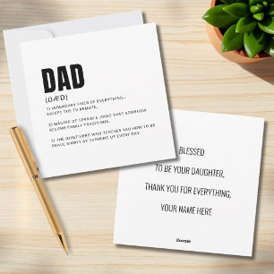 Lustige Dad-Definition Grußkarte Feiertagskarte
