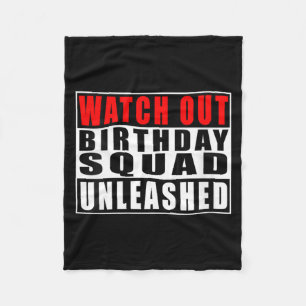 Lustige Damen-Uhr Geburtstags-Squad Unleashed Fleecedecke