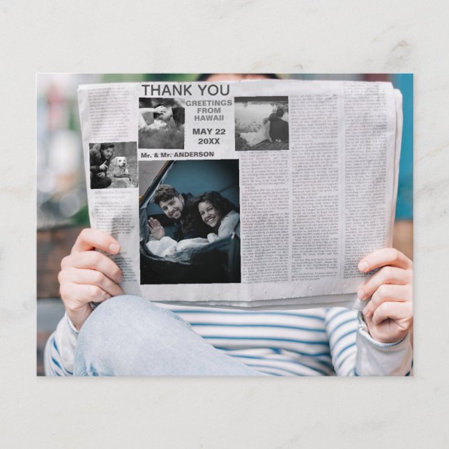 lustige Dankeschön News Foto Flyer (Vorne)